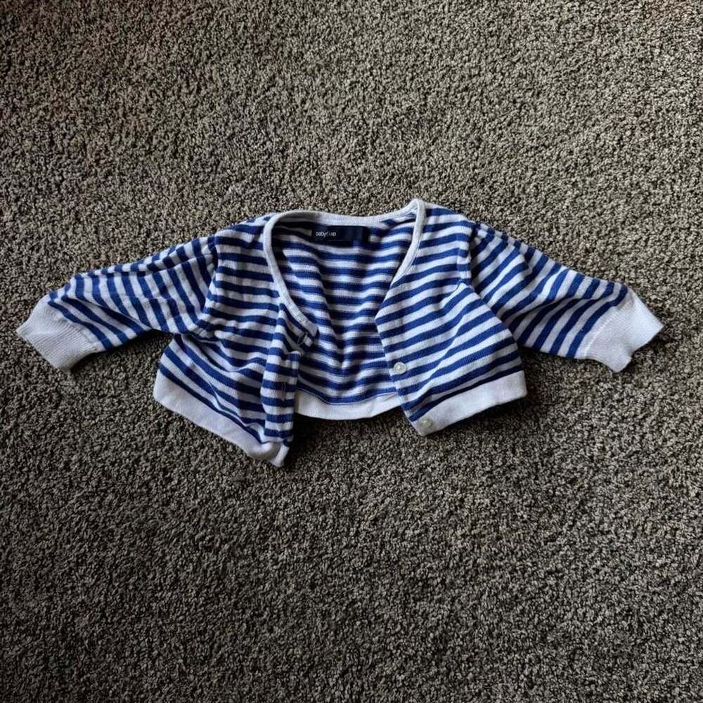 Baby Gap Striped Cardigan Size 12-18 Months Blue White